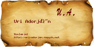 Uri Adorján névjegykártya